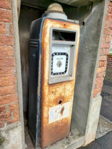 Old petrol pump, Bow Street Langport