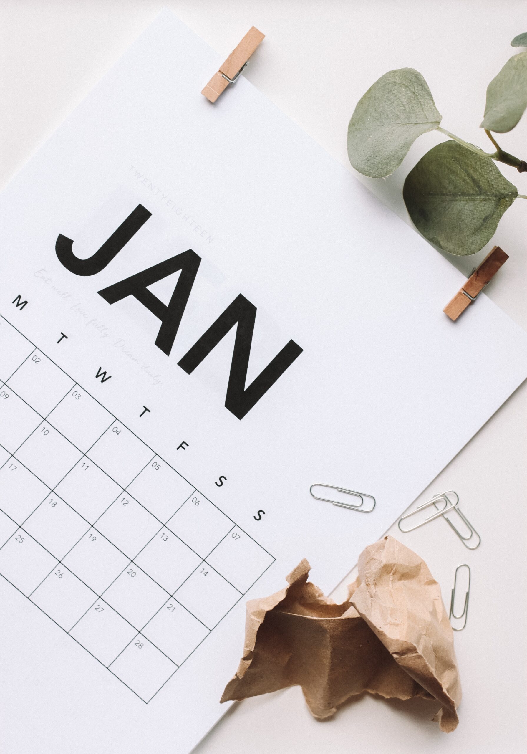 January Calendar Header