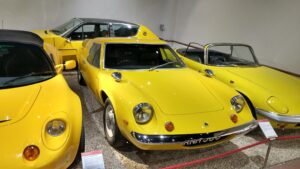 Yellow Porsche at Haynes Motor Museum